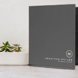 Minimal Modern Monogram Professional Binder<br><div class="desc">Modern professional binder features a minimalist design in classic grey and white. Ideal for consultants,  lawyers,  real estate agents,  interior designers,  teachers,  corporate or executive coaches,  or any other business professional,  or a thoughtful office gift for him or her.</div>