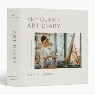 Minimal Modern Personalize Photo & Brown Texts Binder