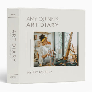 Minimal Modern Personalize Photo & Brown Texts Binder