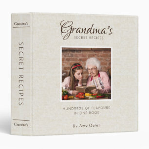 Minimal Modern Personalize Photo & Texts Recipes Binder