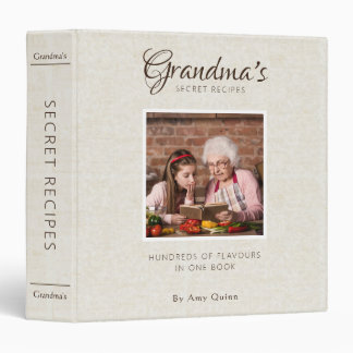 Minimal Modern Personalize Photo & Texts Recipes Binder