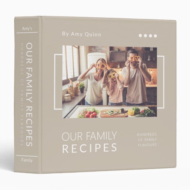 Minimal Modern Personalize Photo & White Texts Binder (Front/Spine)