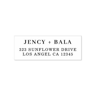 Minimal Modern Personalized Couple Return Self-inking Stamp