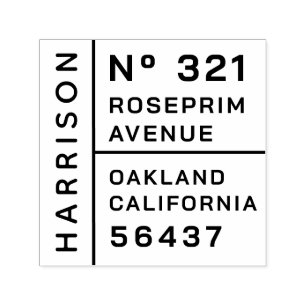 Minimal Modern Personalized Family Return Self-inking Stamp