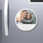 Minimal Modern Photo Black White Save The Date Magnet<br><div class="desc">Minimal Modern Photo Black White Save the Date Magnets features a simple modern save the date wedding announcement with your favourite photo at the top and text "Save The Date" in modern, bold typography. Below add your names, wedding location, wedding date and additional information such as "formal invitation to follow"....</div>
