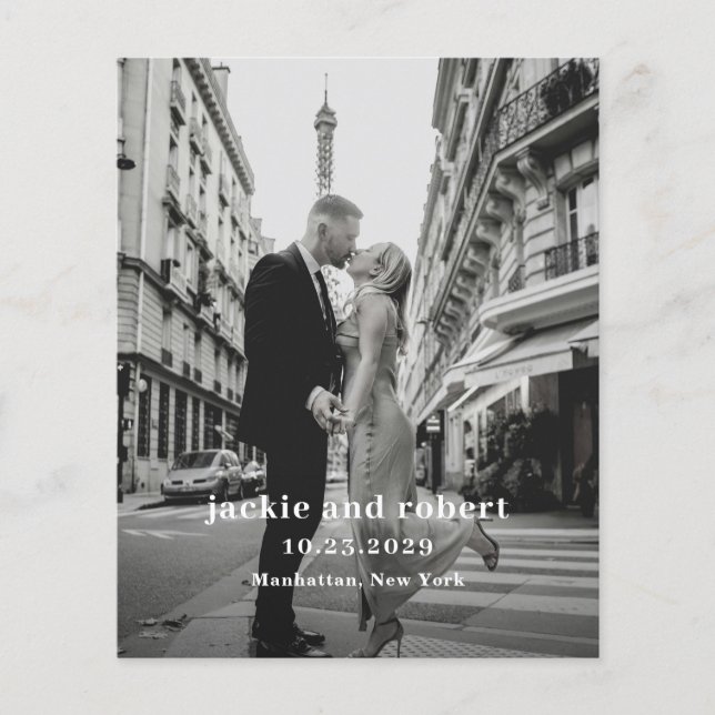 Minimal Modern Photo Budget Wedding Program (Front)