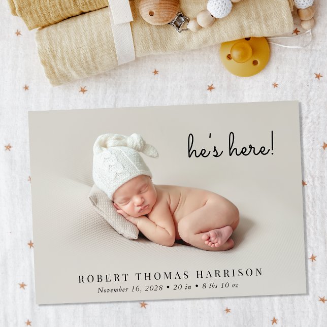 Minimal Modern Photo Collage Birth Announcement (Announce the arrival of your baby with this cute minimal modern birth announcement)