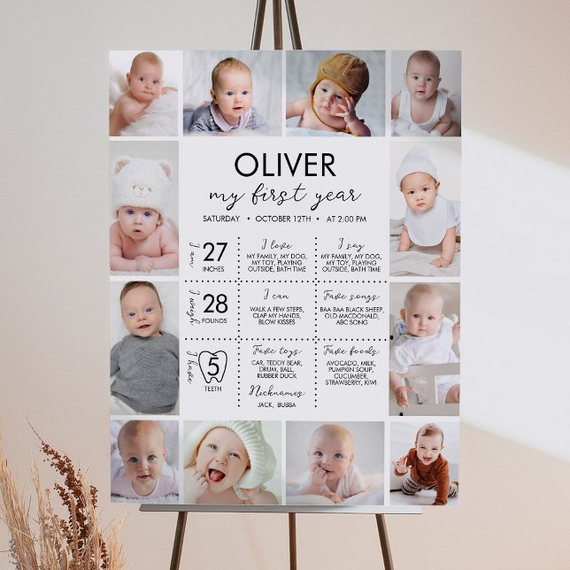 Minimal Modern Photo First Year Milestone Sign (Creator Uploaded)