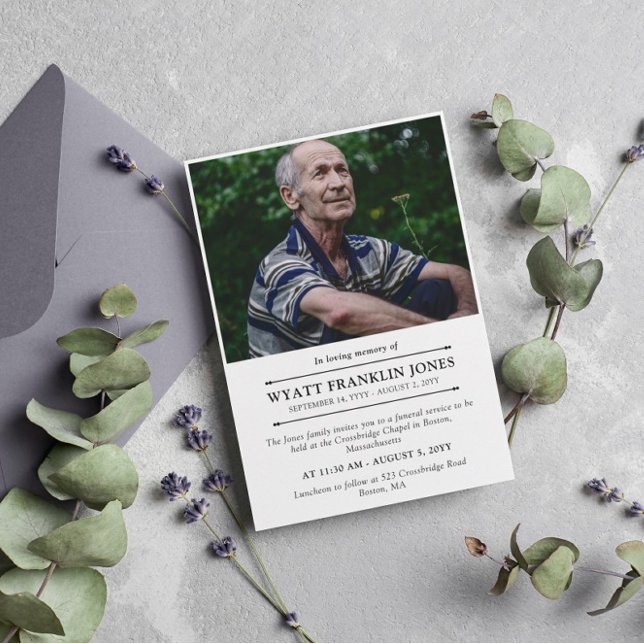 Minimal Modern Photo In Loving Memory Invitation (Creator Uploaded)