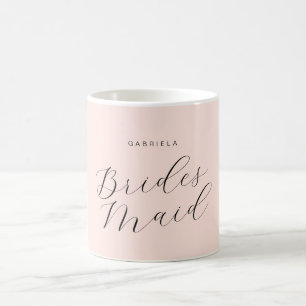 Minimal modern pink custom bridesmaid coffee mug