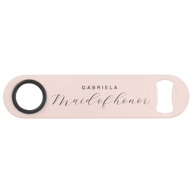 Minimal modern pink custom maid of honour  bar key (Front (Horizontal))