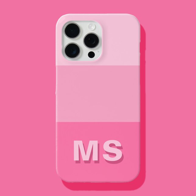 Minimal Modern Pink Initial Monogram Case-Mate iPhone Case (Creator Uploaded)