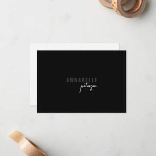 Minimal Modern Professional Black Simple Card