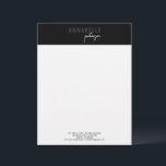 Minimal Modern Professional Black Simple Letterhead<br><div class="desc">This design strikes a balance between modernity and professionalism,  with the bold first name grabbing attention and the script last name adding a touch of personal flair. It ensures a polished and sophisticated look suitable for any professional setting.</div>