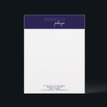 Minimal Modern Professional Blue Simple Letterhead<br><div class="desc">This design strikes a balance between modernity and professionalism,  with the bold first name grabbing attention and the script last name adding a touch of personal flair. It ensures a polished and sophisticated look suitable for any professional setting.</div>