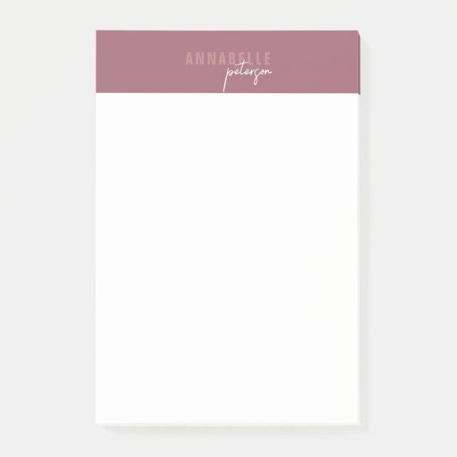 Minimal Modern Professional Dusty Rose Simple Post-it Notes (Front)