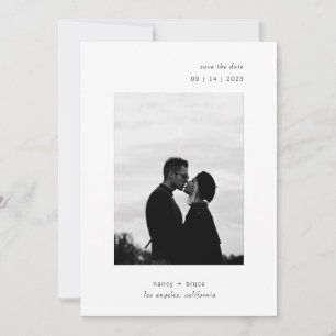 Minimal Modern QR Code Photo Wedding Save The Date