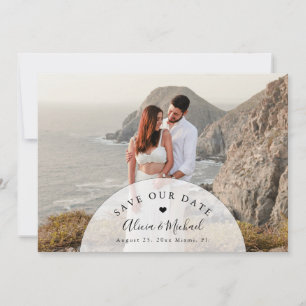 Minimal modern QR code photo wedding Save The Date
