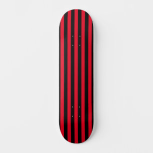 Minimal Modern Red and Black Striped Skateboard