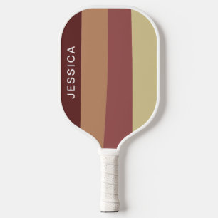 Minimal Modern Red Retro Stripes  Pickleball Paddle