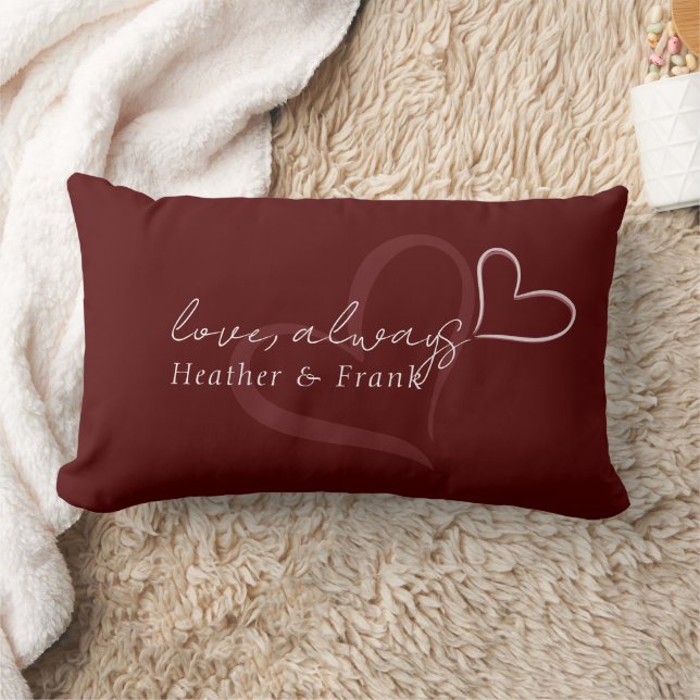 Minimal Modern Romantic Chic Love Always Valentine Lumbar Pillow (Blanket)