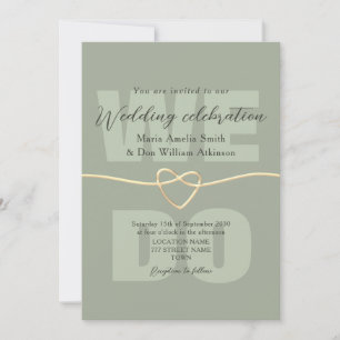Minimal Modern Sage Green Wedding Invitation