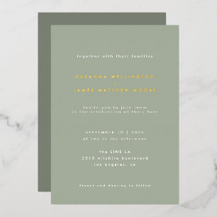 Minimal Modern Sage Green Wedding Real Gold