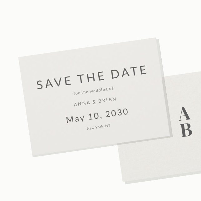 Minimal Modern Save the Date with Monogram (Créateur téléchargé)