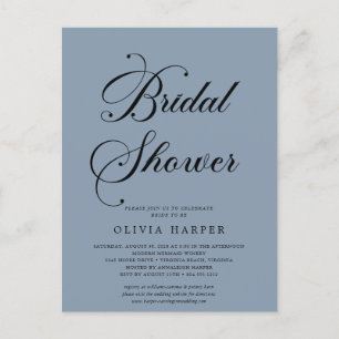 Minimal Modern Script Bridal Shower Invitation Postcard