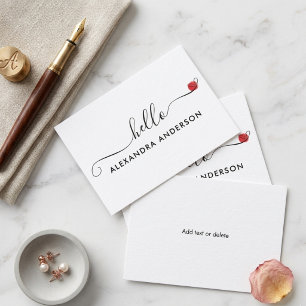 Minimal Modern Script Hello Heart Card