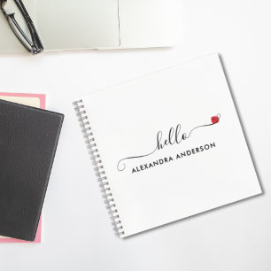 Minimal Modern Script Hello Heart Notebook