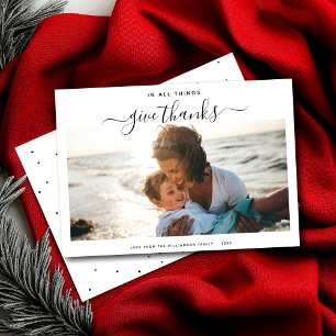 Minimal Modern Script   Simple Trendy Photo Holiday Card