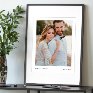 Minimal Modern Script Wedding Vow Overlay Photo Foil Prints