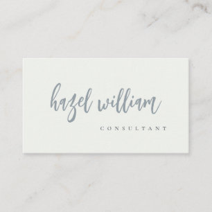 Minimal Modern Simple Black Grey White Script Business Card