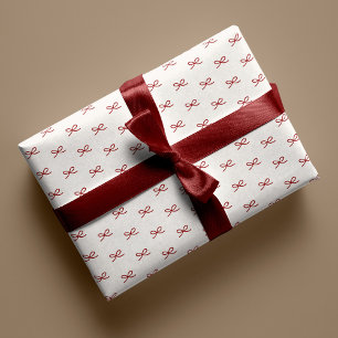 Minimal Modern Simple Bow Pattern Christmas Wrapping Paper
