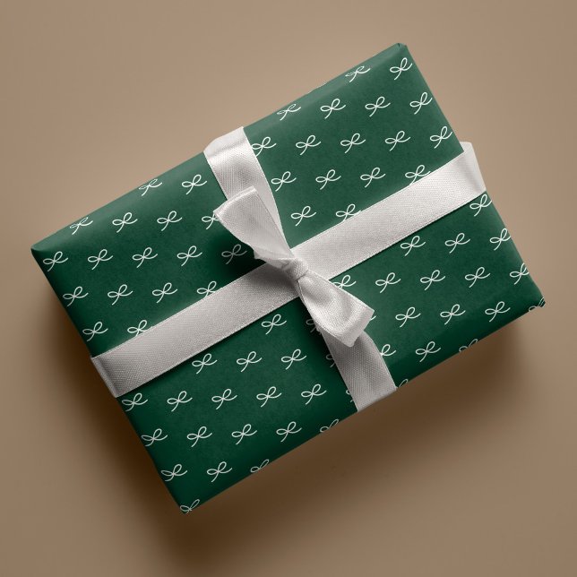 Minimal Modern Simple Bow Pattern Christmas  Wrapping Paper (Creator Uploaded)