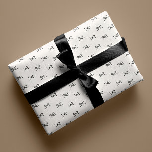 Minimal Modern Simple Bow Pattern Christmas Wrapping Paper