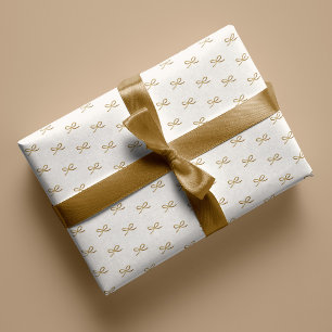 Minimal Modern Simple Bow Pattern Christmas Wrapping Paper