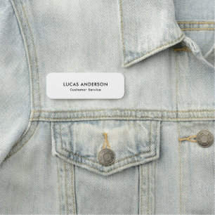 Minimal Modern Simple Clean White Professional Nam Name Tag