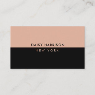 Minimal Modern Simple Luxury Black and Pink Business Card