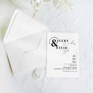 Minimal Modern Simple Wedding Acrylic Invitations