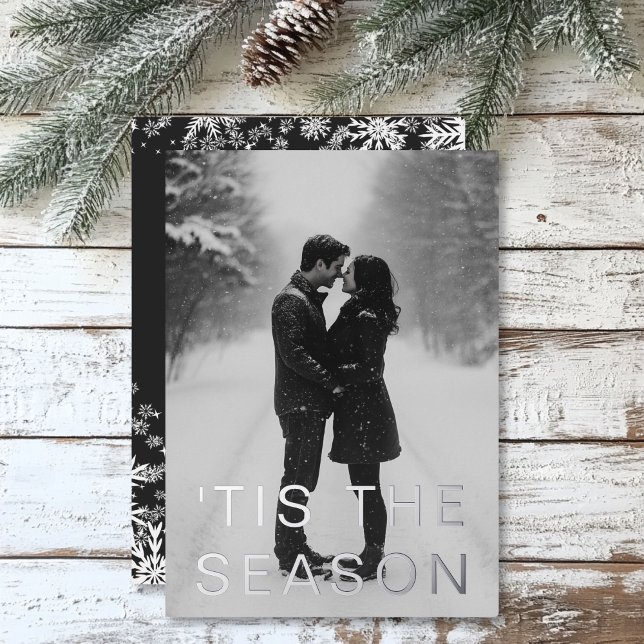 Minimal Modern Snow Photo Holiday Foil (Minimal Modern Snow Photo Holiday Foil)