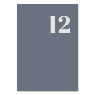 Minimal Modern Soft Grey Blue Lavender Typography Table Number