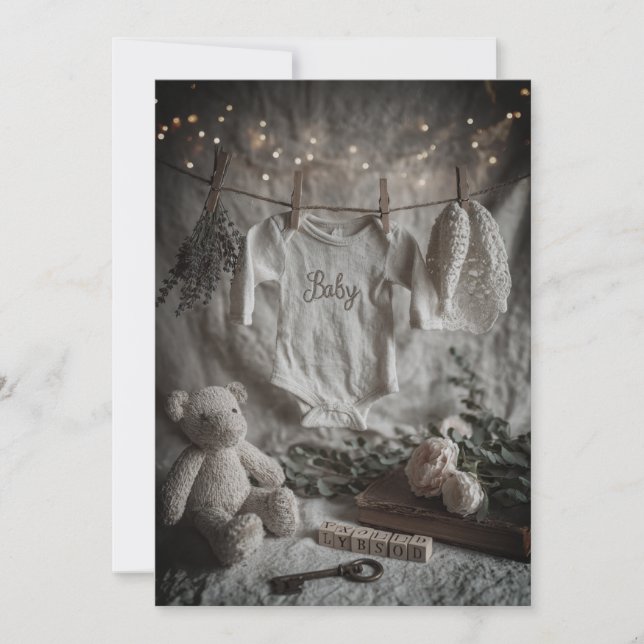 Minimal & Modern Sprinkle | Clean & Chic  Invitation (Front)