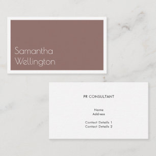Minimal Modern Taupe Blush Typography Business Card