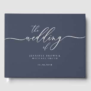 Minimal Modern the wedding of Navy Guest Guest Book