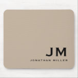 Minimal Modern Trendy Monogram Mouse Pad<br><div class="desc">A minimalist monogram design with large typography initials in a classic block typography with your name below. This professional mousepad is perfect for home,  office or personalized gift.</div>