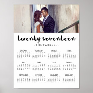 Minimal Modern Typography 2017 Photo Calendar Poster