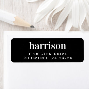 Minimal Modern Typography Black Return Address