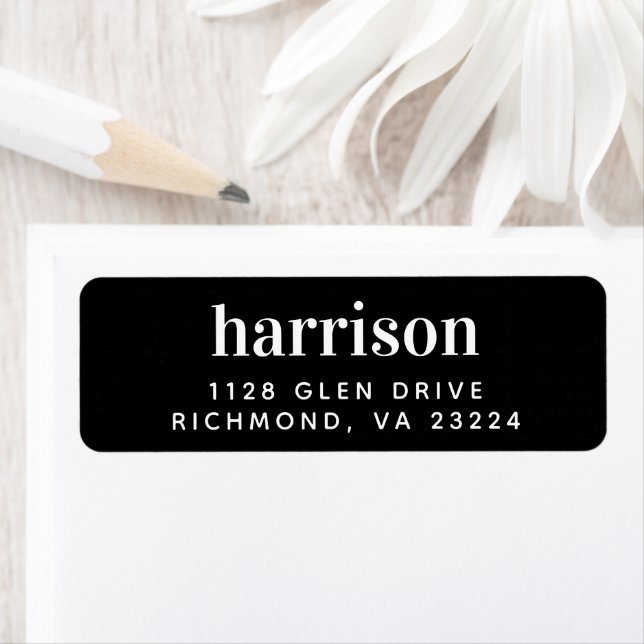 Minimal Modern Typography Black Return Address (Insitu)
